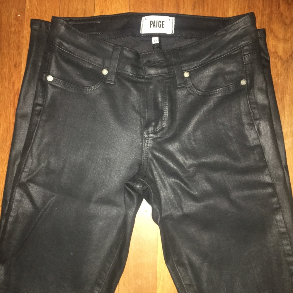 Paige Denim black liquid denim skinny jeans